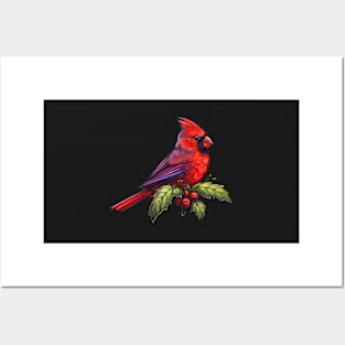 Holiday Bird American Cardinal Posters and Art